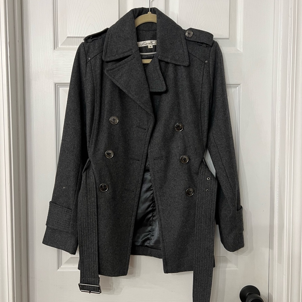 Kenneth Cole Grey Pea Coat size 4 NWOT